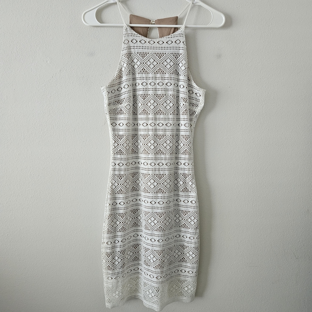 🌴Poetry cream Crochet  summer mini dress size XS 🌴